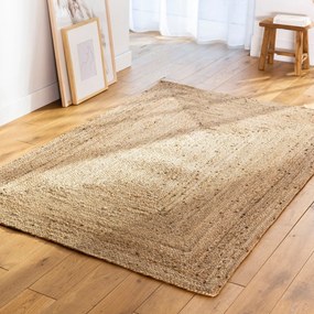 Jutový obdĺžnikový koberec Cca 120 x 180 cm. Hrúbka 6 mm.
