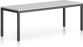 Lavica FRAME, čierna podnož, 1685 x 404 x 468 mm, sivá