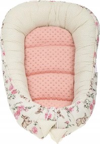 Obojstranné hniezdočko (kokon) pre bábätko - BABYMAM PREMIUM set 7v1 - Tajomná záhrada s marhuľovou minkou