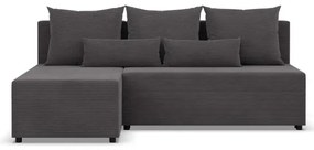Rohová rozkladacia sedačka FERMO Poso tmavosivá