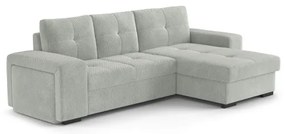 Rozkladacia sedačka s úložným priestorom a taburetom PALERMO svetlosivá pravá