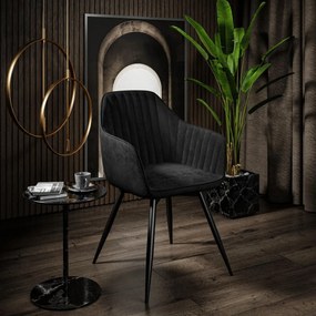 ČALÚNENÁ STOLIČKA NIKA ČIERNÁ ZAMAT