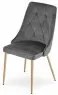 Set 4 stoličiek IMOLA - sivý zamat / nohy vo farbe dreva