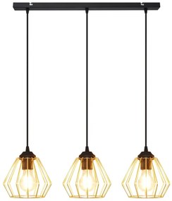 Luster na lanku AGAT 3xE27/15W/230V zlatá/čierna