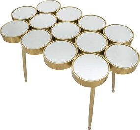 Konferenčný stolík Buttle 100 cm biely/zlatý