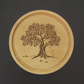 AMADEA Drevená servírovacia doštička - podnos strom, masívne drevo, 20 cm