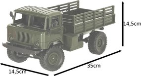 KIK Vojenské terénne nákladné auto na diaľkové ovládanie 4WD 1:16 RTR