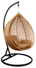 Skladacie závesné hojdacie kreslo Houseland Bliss XL béžové