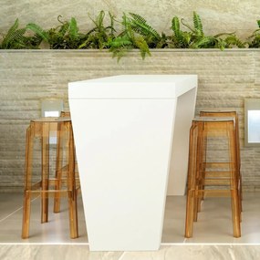 Plastová barová stolička FOX (SET 2 ks) - Hnedá transparent