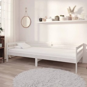 Denná posteľ biela 90x200 cm borovicový masív 833076