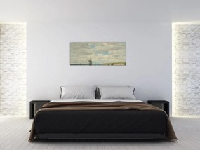 Obraz - Eugène Boudin, Coast of Brittany, reprodukcia (120x50 cm)
