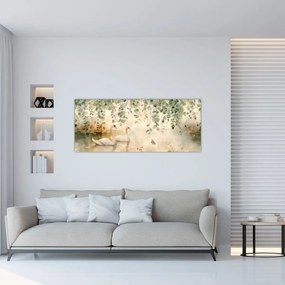 Obraz - Jazero, aquarel (120x50 cm)