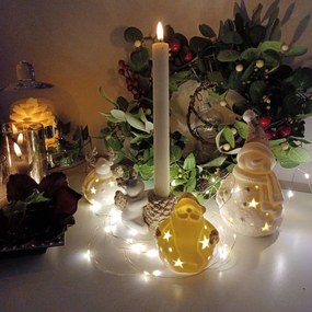 DECOLED Keramický svícen, 9,5 x 9 x 8 cm