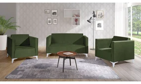 Sedacia súprava Denim 2+1+1, Dostupné poťahy: Solo 263, Farby nožičiek: biely lesk