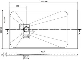 Mexen Hugo, SMC obdĺžniková sprchová vanička 180 x 90 cm, šedá, 42619018