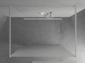 Mexen Kioto, priechodná sprchová zástena 100 x 200 cm, 8mm sklo námraza, 2x biela stabilizačná rozpera, 800-100-002-20-30
