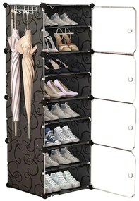 Hogler 3407 Variabilný policový systém 8 políc 128 x 42 x 32 cm, čierna farba