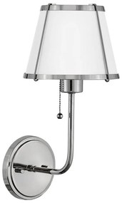 Hinkley HK-CLARKE1-PN-WH - Nástenná lampa CLARKE 1xE27/40W/230V chróm/biela