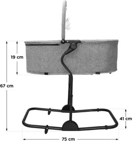 Detské hojdacie kreslo 4v1 Moon 35 sivé