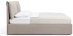 Čalúnená dvojlôžková posteľ taupe s úložným priestorom s matracom/s roštom 160x200 cm Thessa Pillow – Bonami Selection