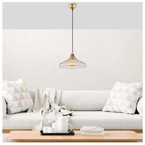 Závesné svietidlo v zlatej farbe s kovovým tienidlom ø 36 cm Depay – Opviq lights