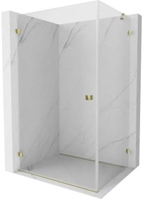 Mexen Lunar-B, ľavý výklopný sprchový kút 95 x 70 cm, 8mm číre sklo, zlatý profil, 832-095-070-50-00-L