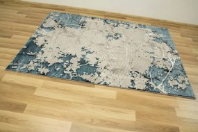 Koberec Allora Plus B919A Marmur Trojuholníky sivý / tyrkysový
