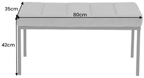 Lavica Boutique 80cm svetlosivá zamat