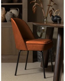 Zamatové jedálenské stoličky v súprave 2 ks v tehlovej farbe Vogue – WOOOD