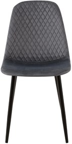 Stolička Giverny zamat - tmavo šedá