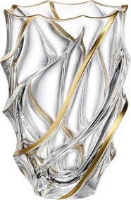 KRIŠTÁĽOVÁ VÁZA BOHEMIA SURF GOLD MATT 280MM