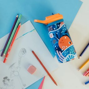 Nerezová termofľaša s náustkom Pop Kids Ocean 445 ml