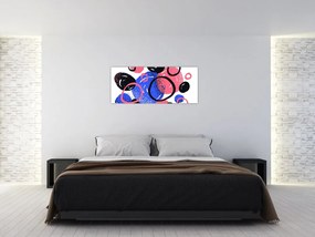Obraz - Motív s kruhmi v živých farbách (120x50 cm)