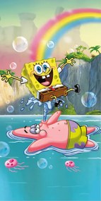 Jerry Fabrics Bavlnená froté osuška 70 x 140 cm - Sponge Bob "Tropical Duo"