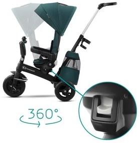 KINDERKRAFT - Detská trojkolka 5v1 EASYTWIST zelená/čierna