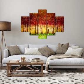 Obraz - Maľba listnatého lesa (150x105 cm)