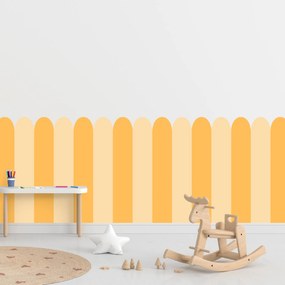 PIPPER. Oblúk - Žltá farba - textilná nálepka na stenu Farba: Kombinácia, Veľkosť: 100 cm