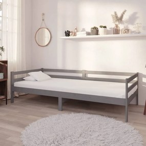 Denná posteľ s matracom 90x200 cm sivá borovicový masív