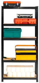 Set 2 kovových regálov 70x30x154 cm čierny
