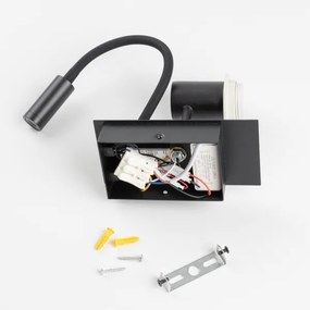 Brilagi - LED Nástenná lampa NUBILA 1xE27/25W/230V + LED/3W čierna/hnedá