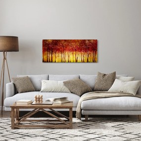Obraz - Maľba listnatého lesa (120x50 cm)