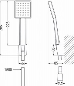 Mexen Libra R45 vaňová batéria so sprchovou sadou, chrómová, 74513R45-00