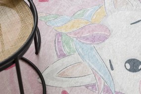 Dywany Łuszczów, Detský kusový koberec Bambino 1128 Unicorn, 80x150, ružová, detská izba