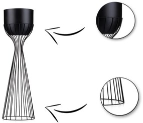 Kvetináč na stojane LOFT V 56 cm čierny