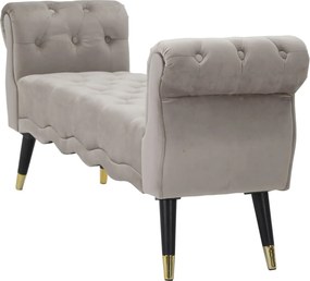 Lavica Paris 120 cm zamat šedá/zlatá