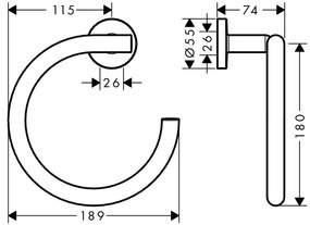 Hansgrohe Logis Universal, kruh na uterák , chrómová, HAN-41724000