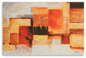 Gario Obraz na plátne Geometrická abstrakcia v teplých farbách Rozmery: 100 x 70 cm