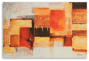 Gario Obraz na plátne Geometrická abstrakcia v teplých farbách Rozmery: 120 x 80 cm
