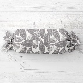 Biante Vankúš valec bonbon Sandra SA-511 Sivé ananásy na bielom 15x40 cm