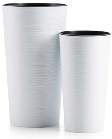 PLASTOVÝ KVETINÁČ URBANIKA RIFLO 25,5X46,5 CM+19,5X36,5 CM BIELA